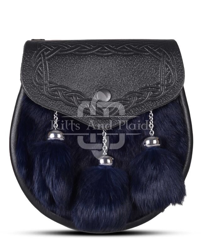 Blue Rabbit Fur Semi Dress Sporran