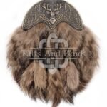 Coyote Fur Brass Stag Head Sporran