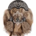 Nickel Brushed Highland Cow Coyote Fur Sporran