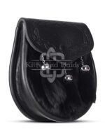 Black Leather Pin Lock Embossed