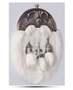 Brass Highland Cow White Rabbit Sporran