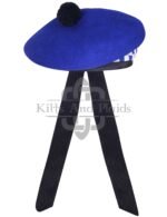 Royal Blue Wool Diced Balmoral Cap