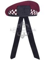 Marone Wool Diced Balmoral Cap