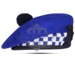 Royal Blue Wool Diced Balmoral Cap