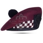 Marone Wool Diced Balmoral Cap