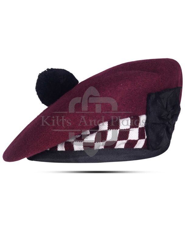 Marone Wool Diced Balmoral Cap