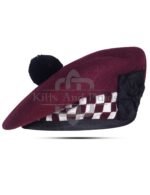 Marone Wool Diced Balmoral Cap