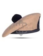 Tan Wool Plain Balmoral Cap
