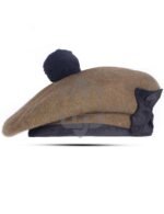 Khaki Wool Plain Balmoral Cap