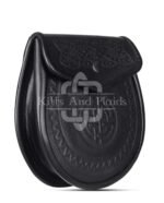 Double Embossed Black Leather Day Sporran