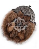 Nickle Brushed Thistle Coyote Fur Full Dress Sporran