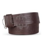 Masonic Embossed Brown Leather Kilt Belt
