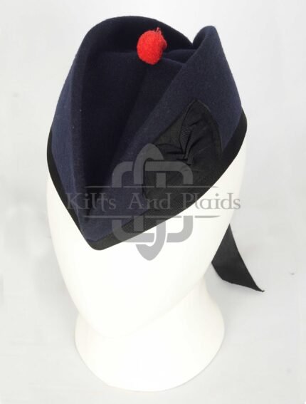 Navy Blue Wool Plain Glengarry Cap