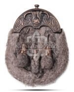 Bronze Highland Cow Brown Rabbit Fur Sporran