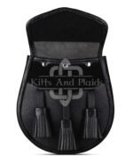 Plain Black Leather Sporran