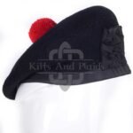 Navy Blue Wool Plain Glengarry Cap