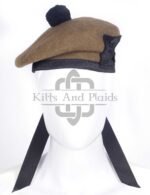 Khaki Wool Plain Balmoral Cap