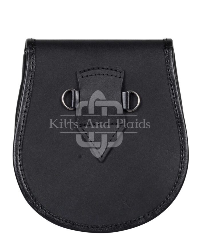 Plain Black Leather Sporran