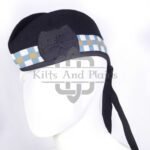 Black Wool 3 Color Diced Glengarry Hat