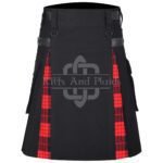 Cameron Black Cotton Hybrid Utility kilt