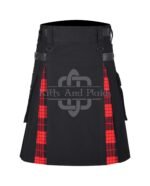 Cameron Black Cotton Hybrid Utility kilt