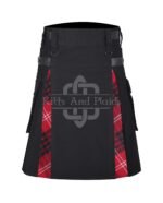 Crawford Tartan Black Cotton Hybrid Utility Kilt