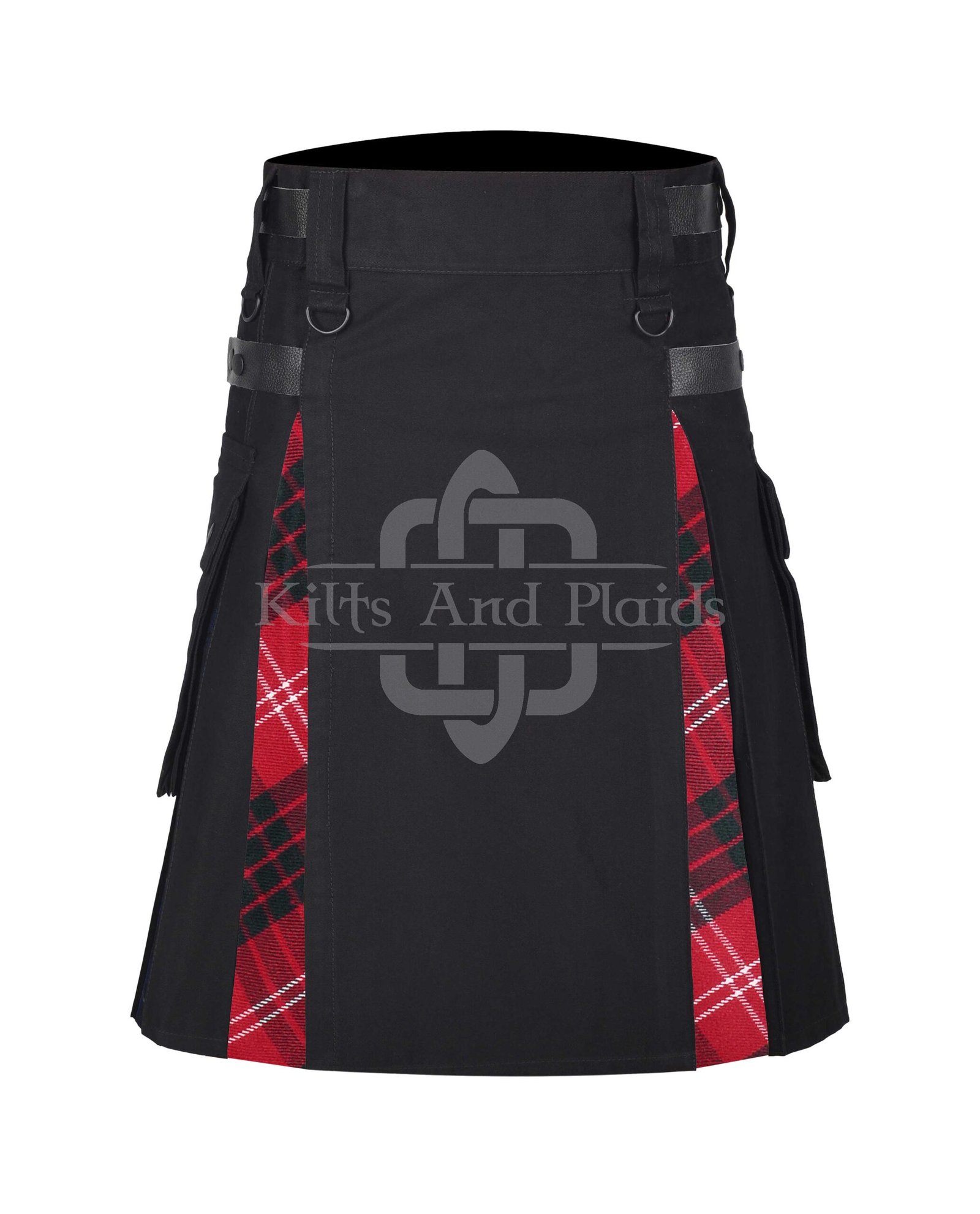Crawford-Tartan-Bias-Apron-Utility-Hybrid-Kilt (2) Crawford Tartan Black Cotton Hybrid Utility Kilt