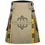 Khaki Cotton Macleod of Lewis Tartan Hybrid Kilt