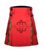 Red Cotton - Irish Tartan Hybrid Kilt