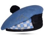 Sky Blue Wool Diced Balmoral Cap