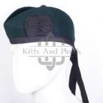 Solid Green Wool Plain Glengarry Cap