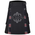Sterwar Black Cotton Hybrid Utility kilt