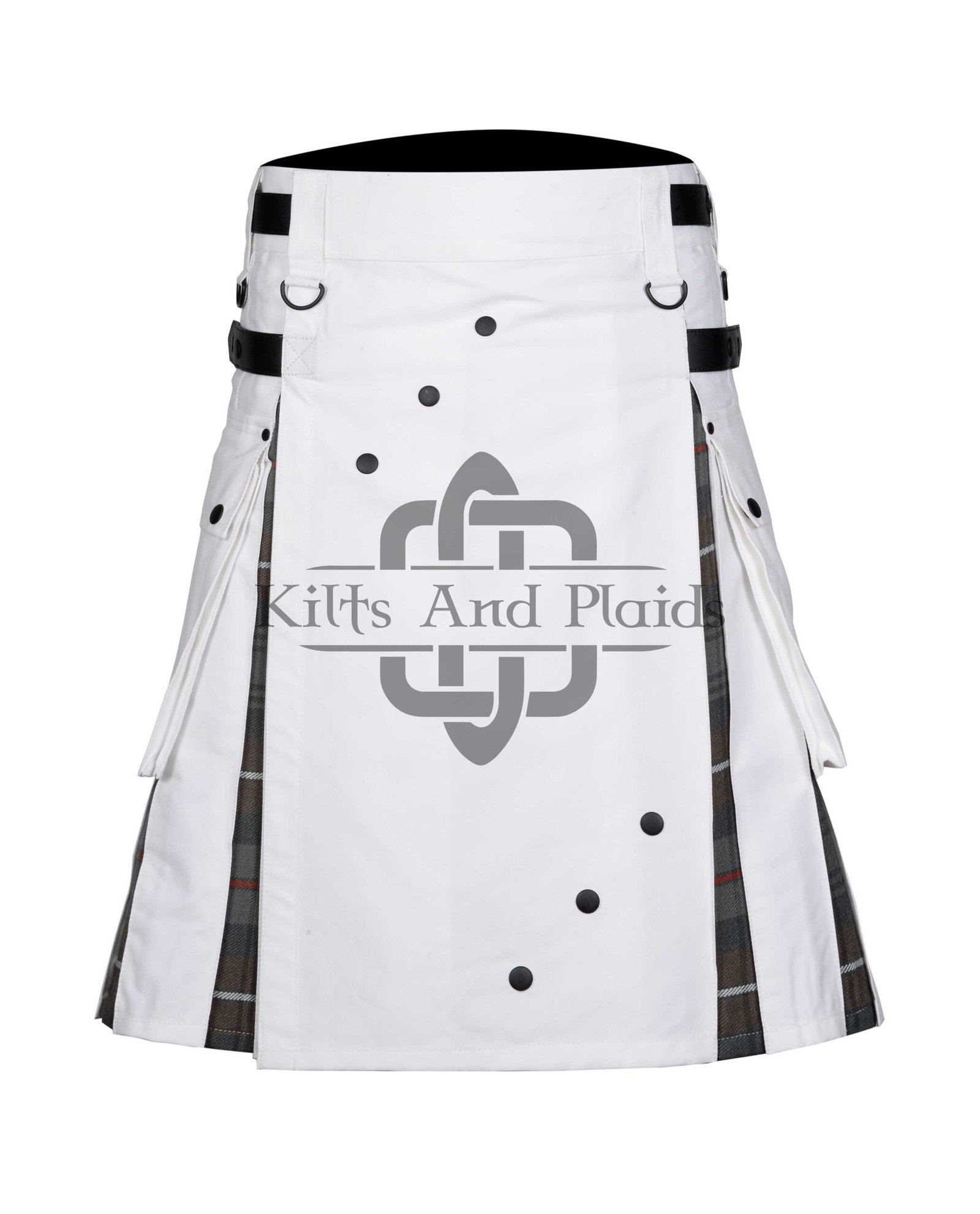 White Cotton - Mackenzie Weathered Tartan Hybrid Kilt White Cotton - Mackenzie Weathered Tartan Hybrid Kilt