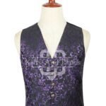 Purple Brocade 5-Button Waistcoat