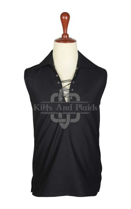 Scottish Jacobite Gillie Black KILT Shirt