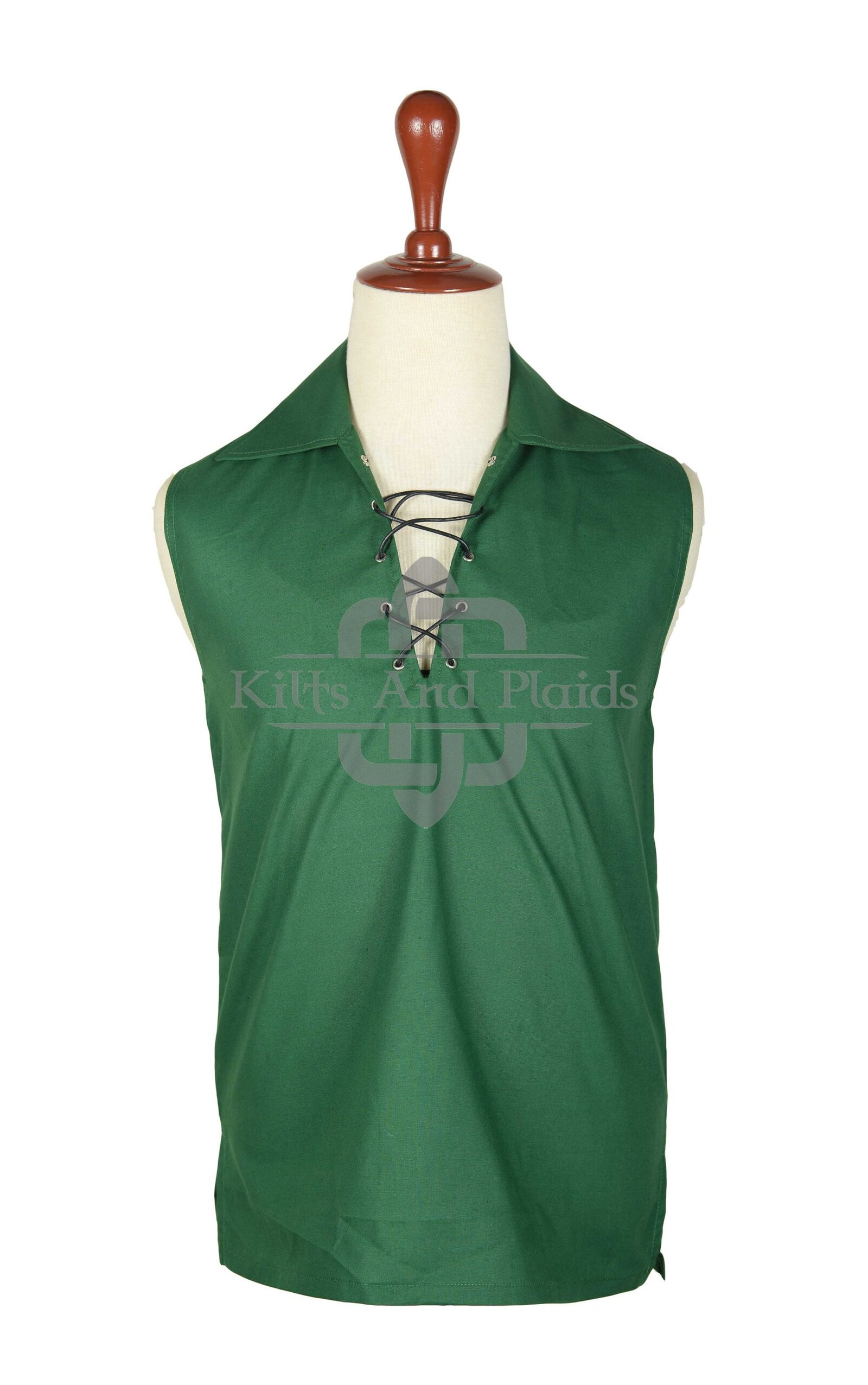 Scottish Green Cotton Gillie Jacobite KILT SHIRT