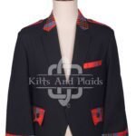 Black Serge Wool and Tartan Hybrid Scottish Jacket