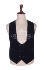 Black Velvet Double Breasted Kilt Waistcoat