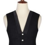 Black Wool Prince Charlie Vest