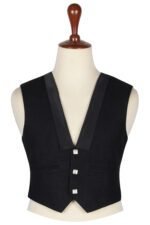 Black Wool Prince Charlie Vest