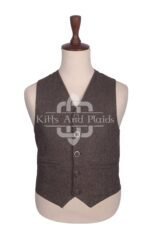 Brown Herringbone 5-Button Waistcoat