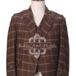 Brown Plaid Wool 5 Buttons Argyll Jacket