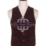 Brown Velvet 5 Buttons Argyll Waistcoat