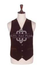 Brown Velvet 5 Buttons Argyll Waistcoat