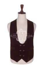 Brown Velvet Double Breasted Kilt Waistcoat