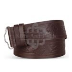 Celtic Knots Diamond Shap Embossed Brown Kilt Belt