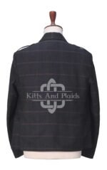 Charcoal Gray Plaid Tweed Jacket