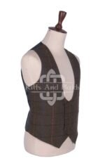 Country Brown Tweed Double Breasted Kilt Waistcoat