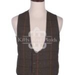 Country Brown Tweed Double Breasted Kilt Waistcoat