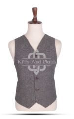 Gray Tweed 5 Buttons Argyll Vest